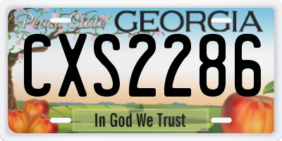 GA license plate CXS2286