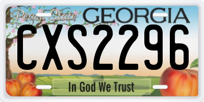 GA license plate CXS2296