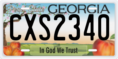 GA license plate CXS2340