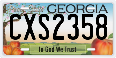 GA license plate CXS2358