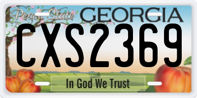 GA license plate CXS2369