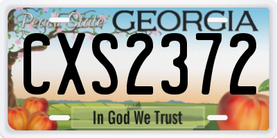 GA license plate CXS2372