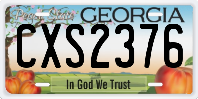 GA license plate CXS2376