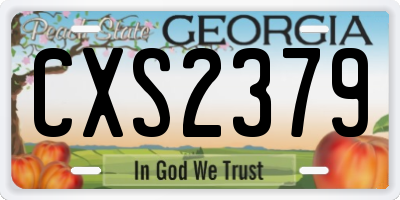 GA license plate CXS2379