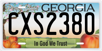 GA license plate CXS2380
