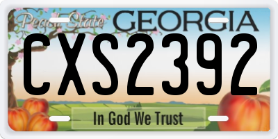 GA license plate CXS2392