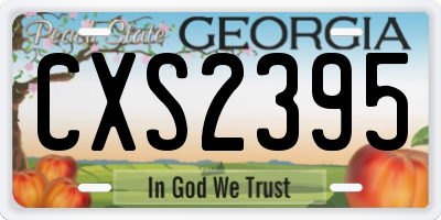 GA license plate CXS2395