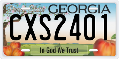 GA license plate CXS2401