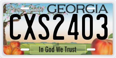 GA license plate CXS2403