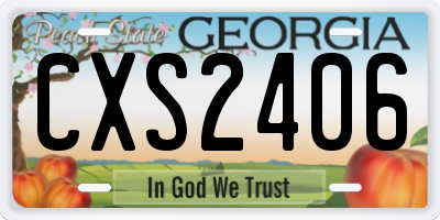 GA license plate CXS2406