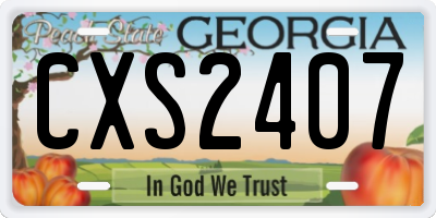 GA license plate CXS2407