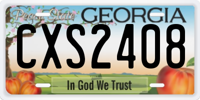 GA license plate CXS2408