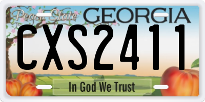 GA license plate CXS2411