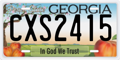 GA license plate CXS2415