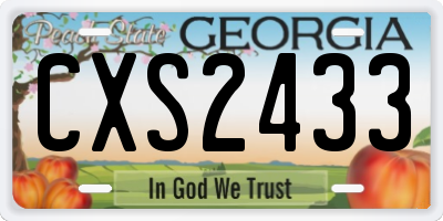 GA license plate CXS2433
