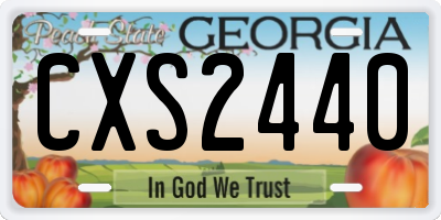GA license plate CXS2440