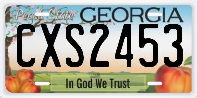 GA license plate CXS2453