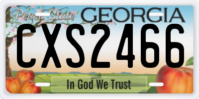 GA license plate CXS2466