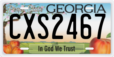 GA license plate CXS2467