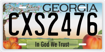 GA license plate CXS2476
