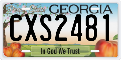 GA license plate CXS2481