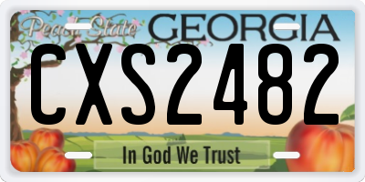 GA license plate CXS2482
