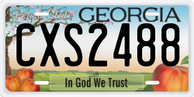 GA license plate CXS2488