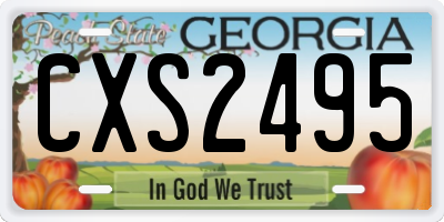 GA license plate CXS2495