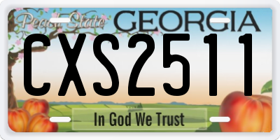 GA license plate CXS2511