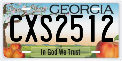 GA license plate CXS2512