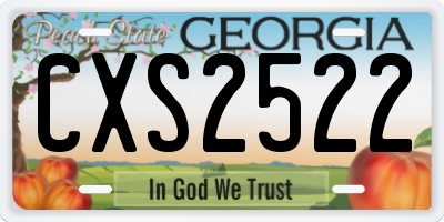 GA license plate CXS2522