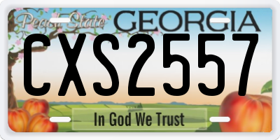 GA license plate CXS2557