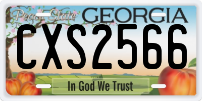 GA license plate CXS2566
