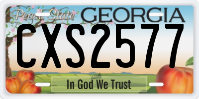 GA license plate CXS2577