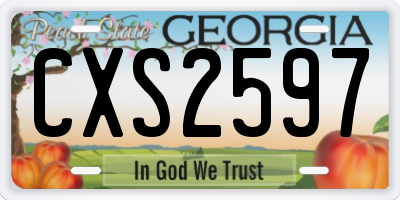 GA license plate CXS2597