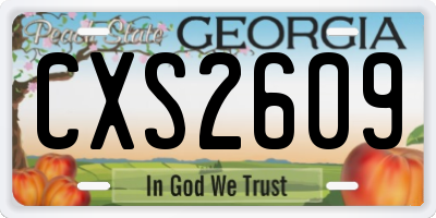 GA license plate CXS2609