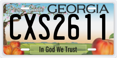 GA license plate CXS2611