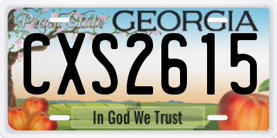 GA license plate CXS2615