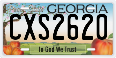 GA license plate CXS2620