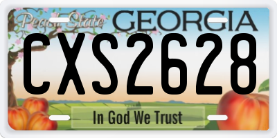 GA license plate CXS2628