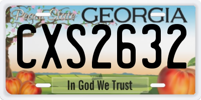 GA license plate CXS2632