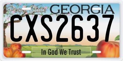 GA license plate CXS2637