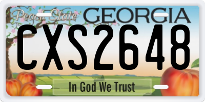 GA license plate CXS2648