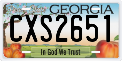 GA license plate CXS2651