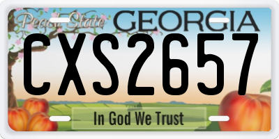 GA license plate CXS2657