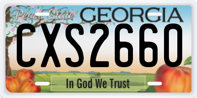 GA license plate CXS2660