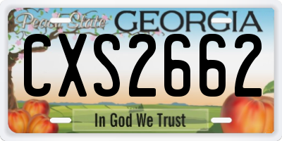 GA license plate CXS2662