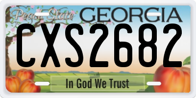 GA license plate CXS2682