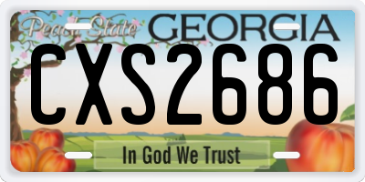 GA license plate CXS2686