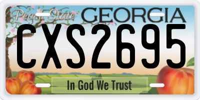 GA license plate CXS2695